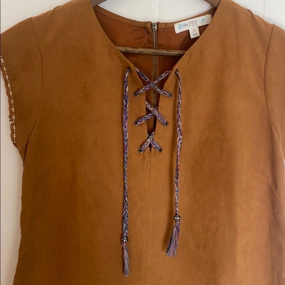 Love, Fire Brown Suede Dress size Medium - Picture 6 of 12